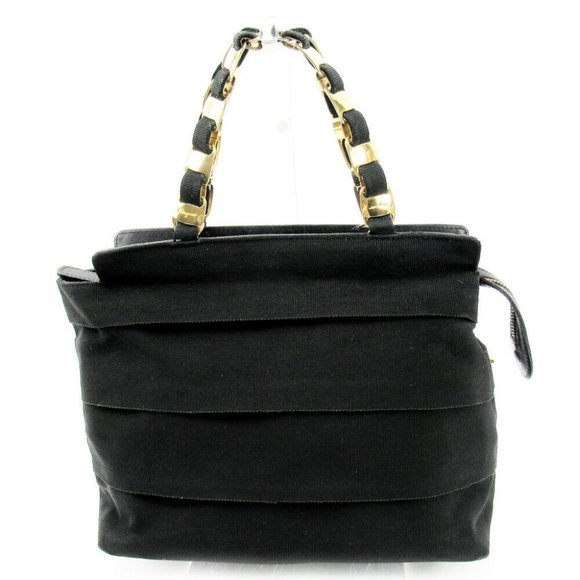 Salvatore Ferragamo Handbag Vala Hardware Nylon Used Auth T10278 - Picture 1 of 8